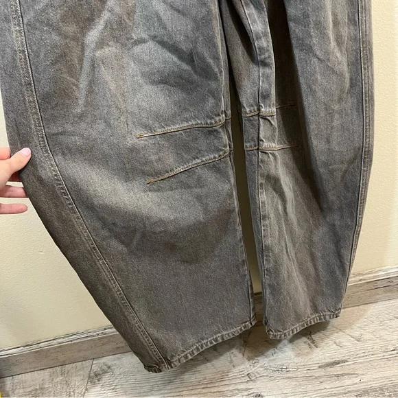 NWT Free People Gray Wide-Leg Denim Overalls - Picture 6 of 13